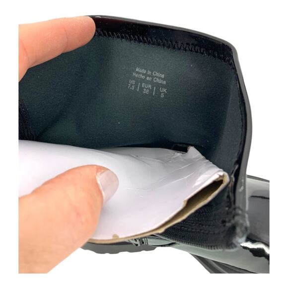 Aldo Big Shot Chunky Patent Sock Bootie Black Size 7.5 NWT $165 MSRP - Picture 9 of 9